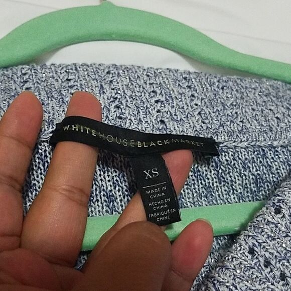 WHBM off the shoulder marled silver shine sweater - Picture 6 of 8